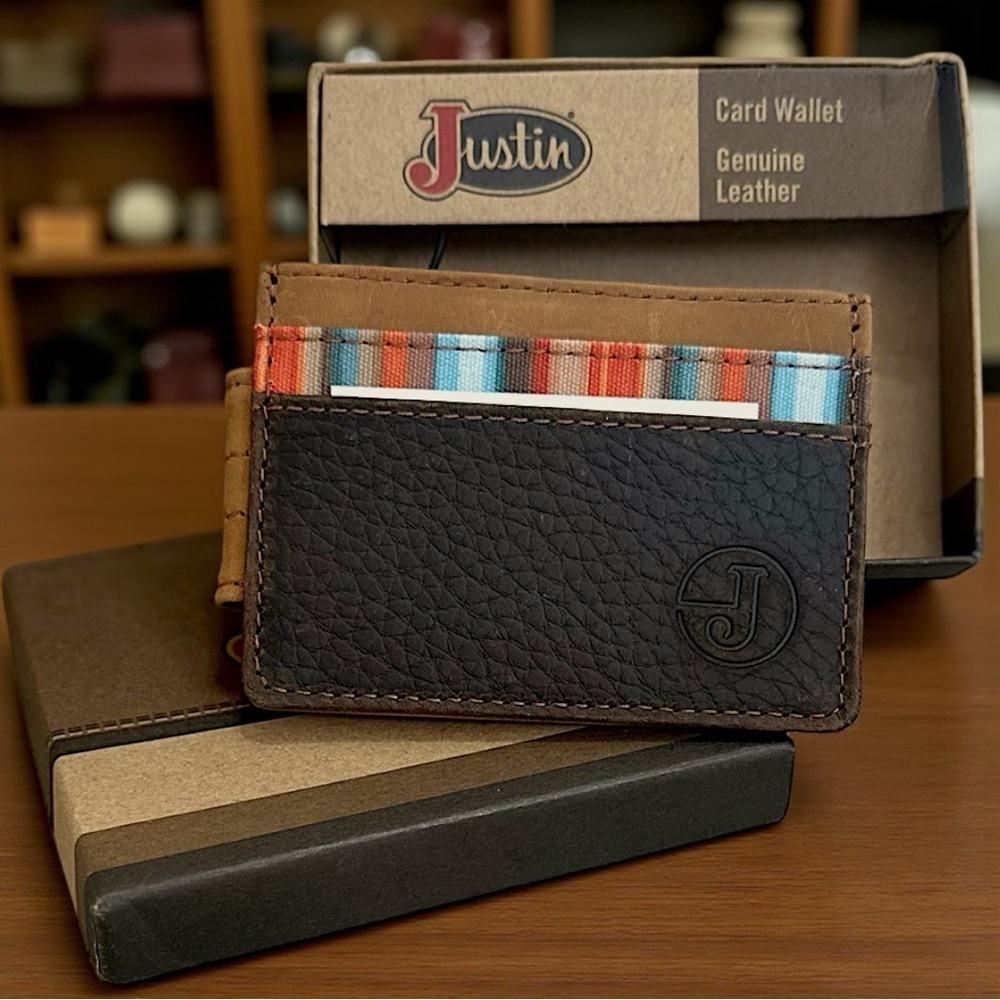 Justin Boots Multicolor Striped Leather Card Holder